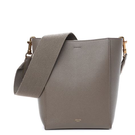 Women's Small sangle bucket bag in grained calfskin 